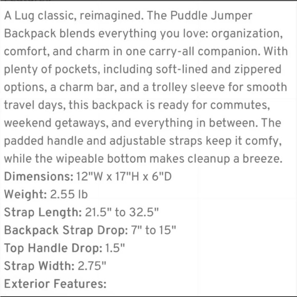 USED ONCE Lug Legacy Collection Puddle Jumper Backpack in Brushed Aquamarine 🎒 - Picture 11 of 12